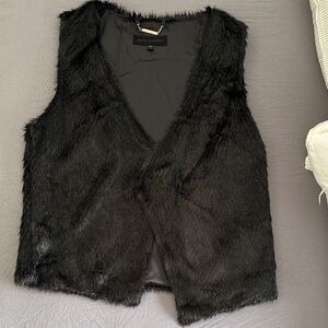Steve Madden Black Faux Fur Vest
